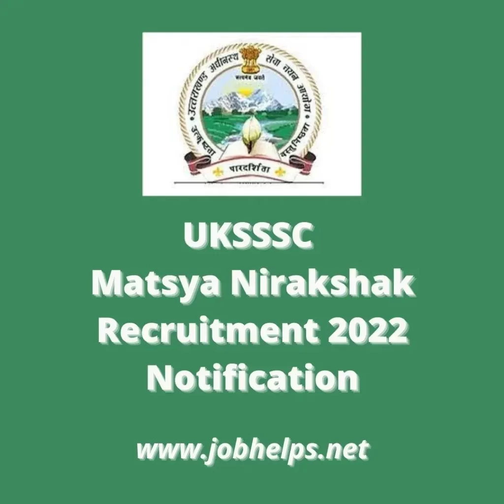 UKSSSC Cooperative Supervisor Recruitment 2022 Notification 2
