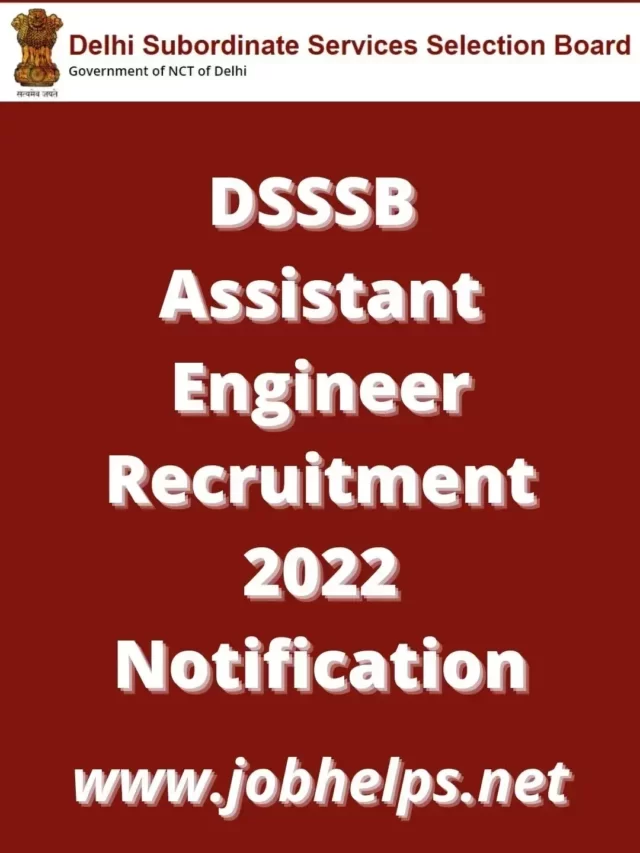 DSSSB Assistant Engineer Recruitment 2022 Notification Apply Online