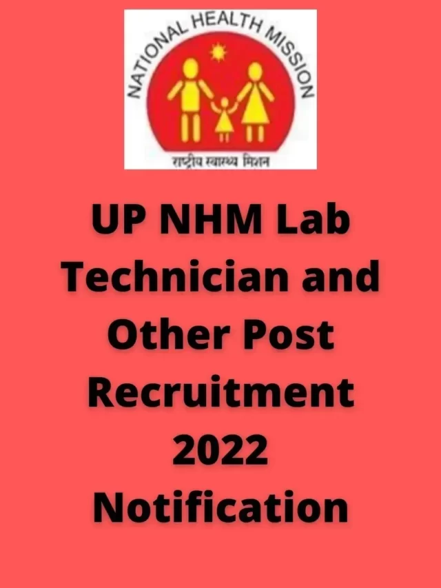 UP NHM Lab Technician and Other Post Recruitment